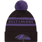 NFL Baltimore Ravens New Era Two-Tone Text Knit Hat - Black