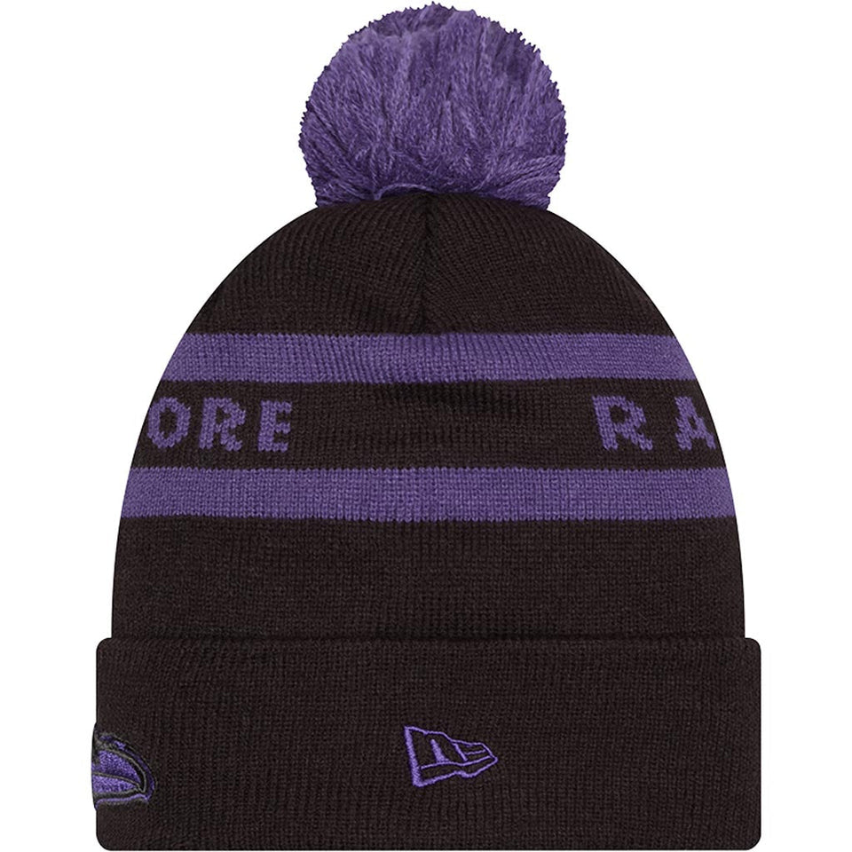 NFL Baltimore Ravens New Era Two-Tone Text Knit Hat - Black