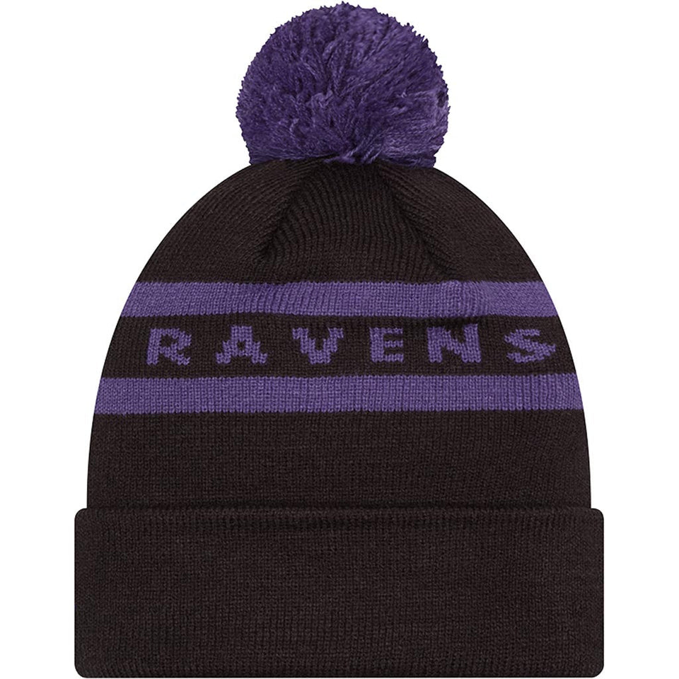 NFL Baltimore Ravens New Era Two-Tone Text Knit Hat - Black