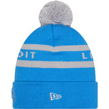 NFL Detroit Lions New Era Two-Tone Text Knit Hat - Blue