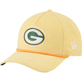 NFL Green Bay Packers New Era Corduroy 9FORTY A-Frame M-Crown Snapback Hat - Gold