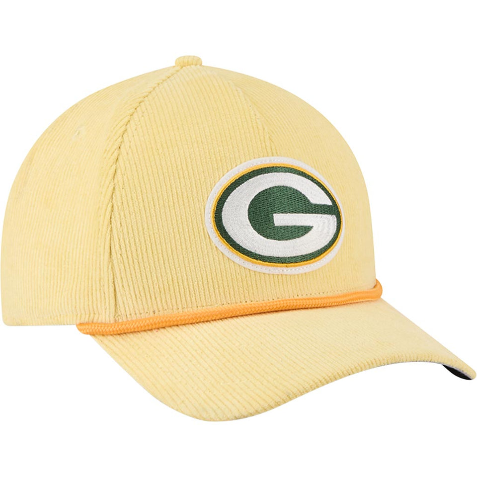 NFL Green Bay Packers New Era Corduroy 9FORTY A-Frame M-Crown Snapback Hat - Gold