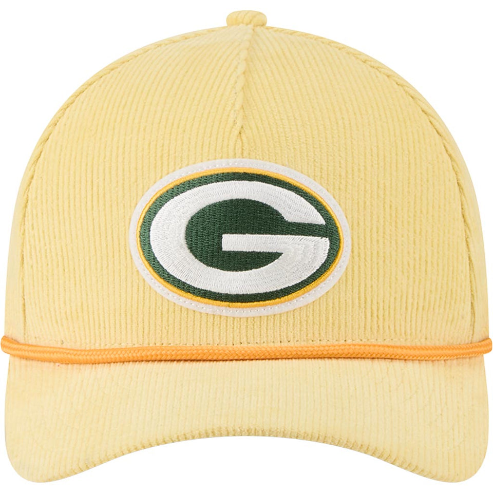 NFL Green Bay Packers New Era Corduroy 9FORTY A-Frame M-Crown Snapback Hat - Gold