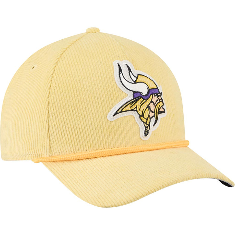 NFL Minnesota Vikings New Era Corduroy 9FORTY A-Frame M-Crown Snapback Hat - Gold