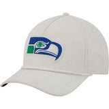 NFL Seattle Seahawks New Era Corduroy 9FORTY A-Frame M-Crown Snapback Hat - White