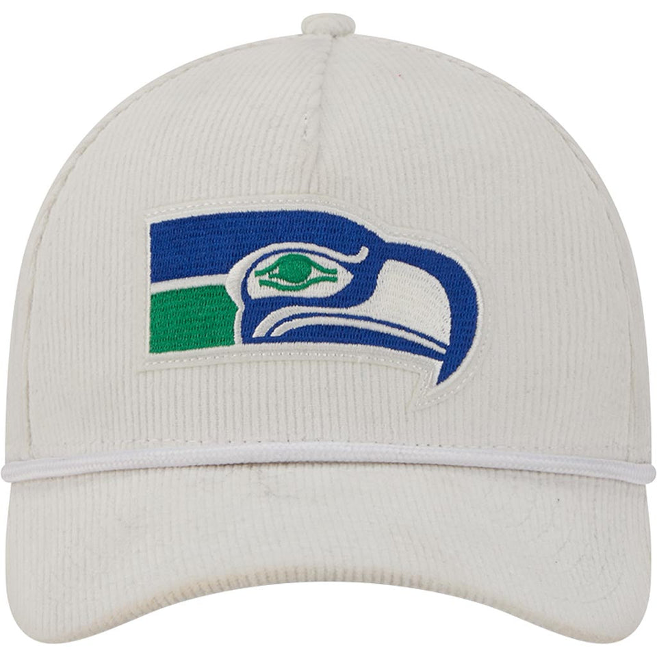 NFL Seattle Seahawks New Era Corduroy 9FORTY A-Frame M-Crown Snapback Hat - White