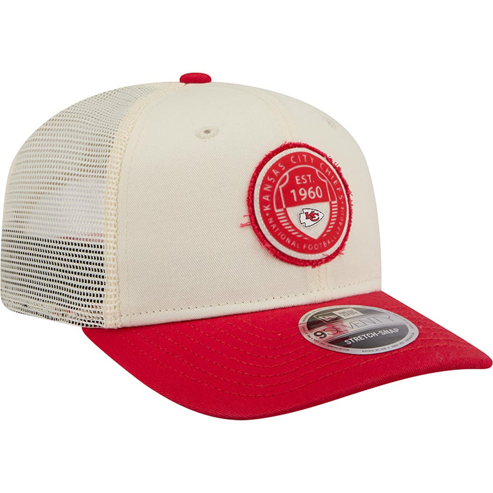 NFL Kansas City Chiefs New Era Circle 9SEVENTY Stretch-Snapback Hat - Cream