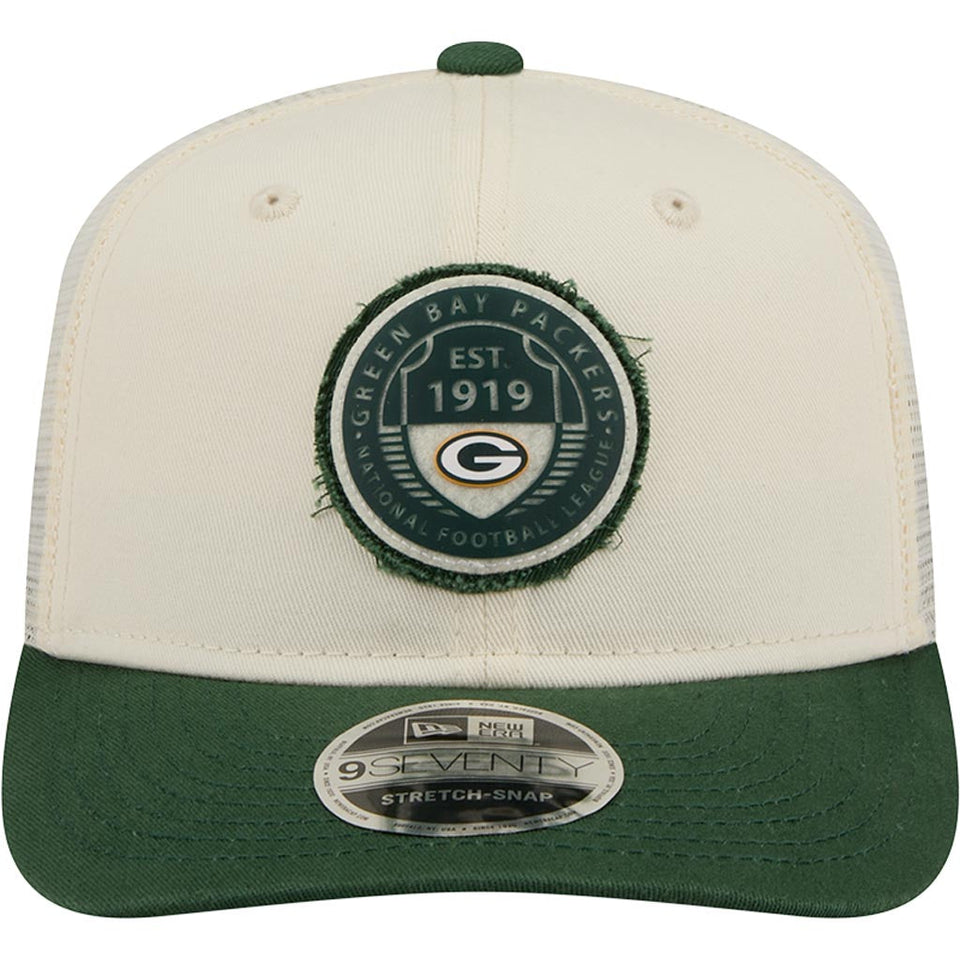 NFL Green Bay Packers New Era Circle 9SEVENTY Stretch-Snapback Hat - Cream