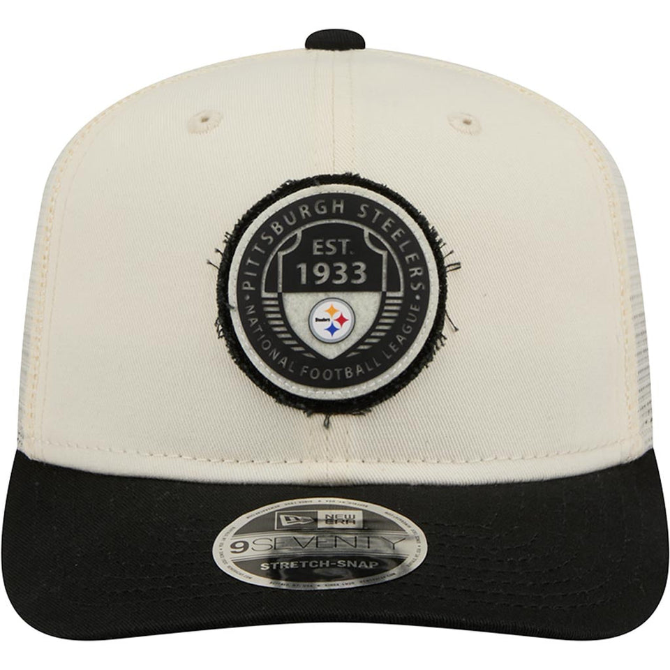 NFL Pittsburgh Steelers New Era Circle 9SEVENTY Stretch-Snapback Hat - Cream
