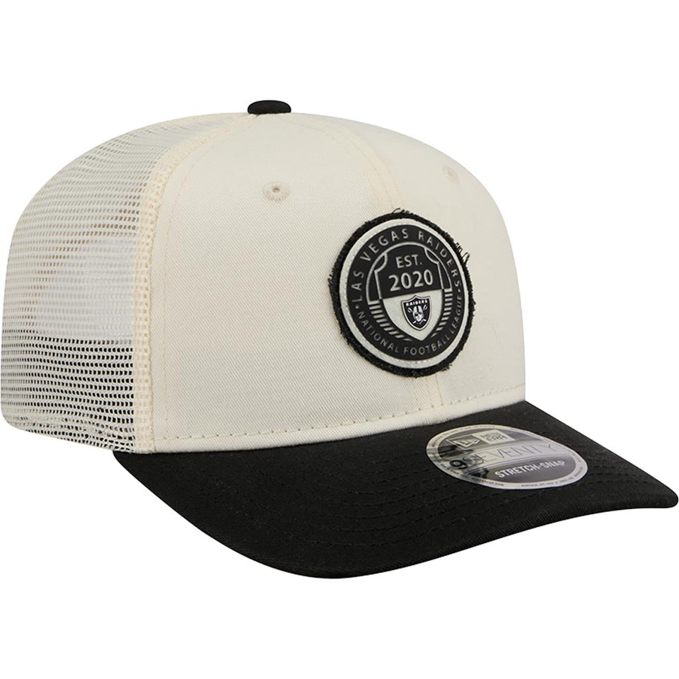 NFL Las Vegas Raiders New Era Circle 9SEVENTY Stretch-Snapback Hat - Cream