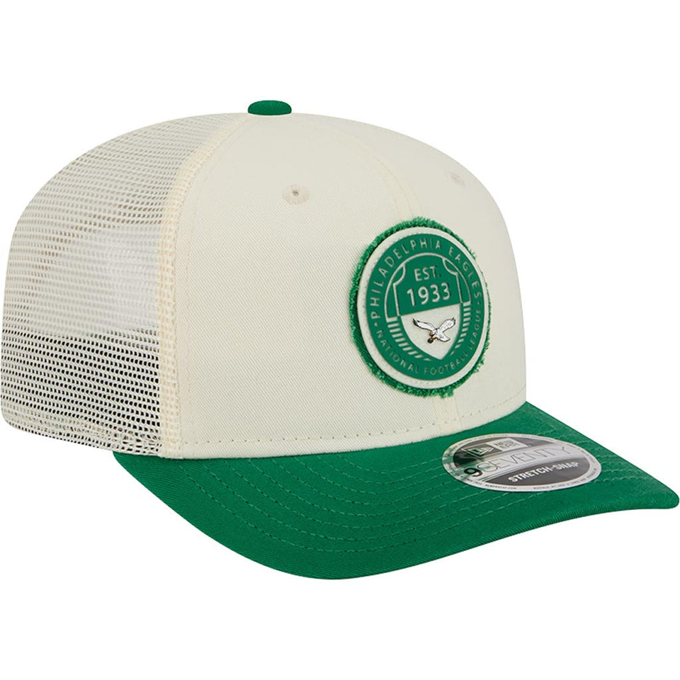 NFL Philadelphia Eagles New Era Circle 9SEVENTY Stretch-Snapback Hat - Cream