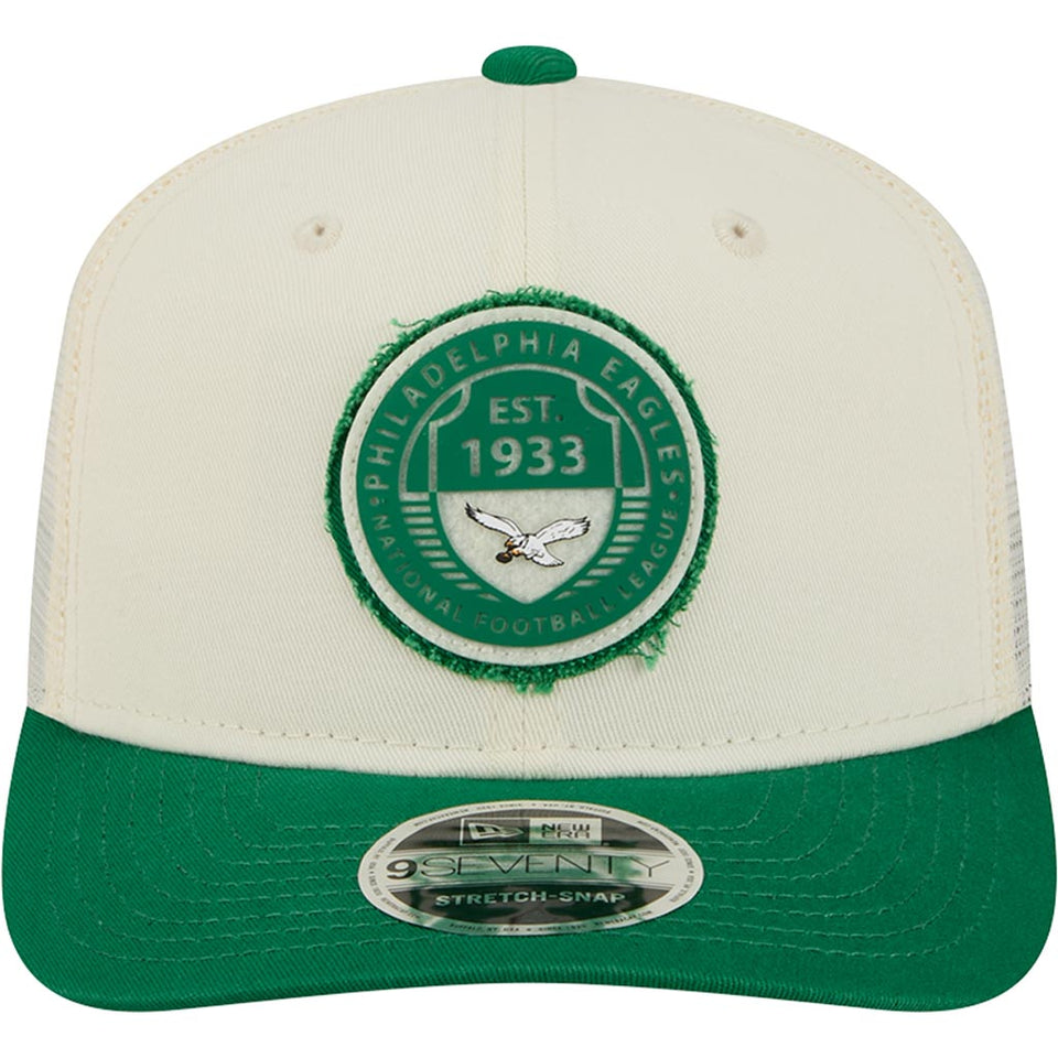 NFL Philadelphia Eagles New Era Circle 9SEVENTY Stretch-Snapback Hat - Cream
