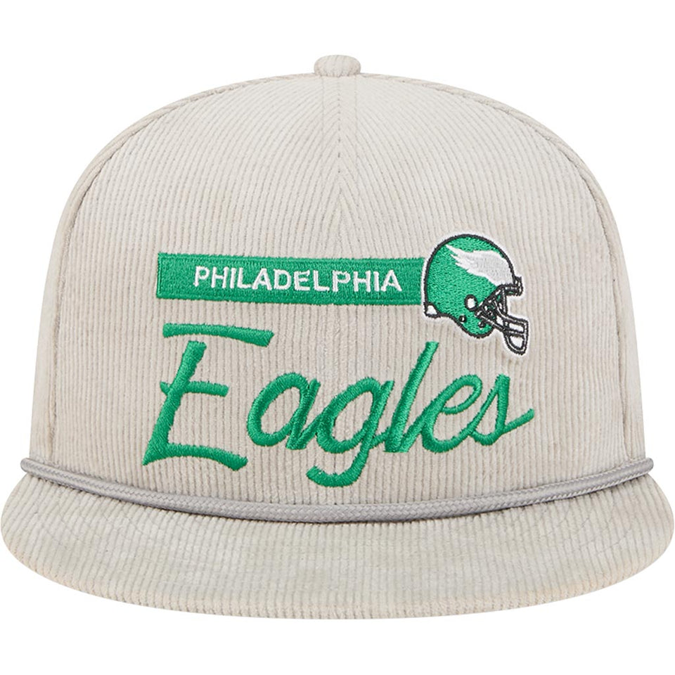 NFL Philadelphia Eagles New Era Corduroy Rope 9FIFTY Snapback Hat - Gray