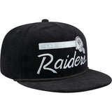 NFL Las Vegas Raiders New Era Corduroy Rope 9FIFTY Snapback Hat - Black