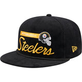 NFL Pittsburgh Steelers New Era Corduroy Rope 9FIFTY Snapback Hat - Black