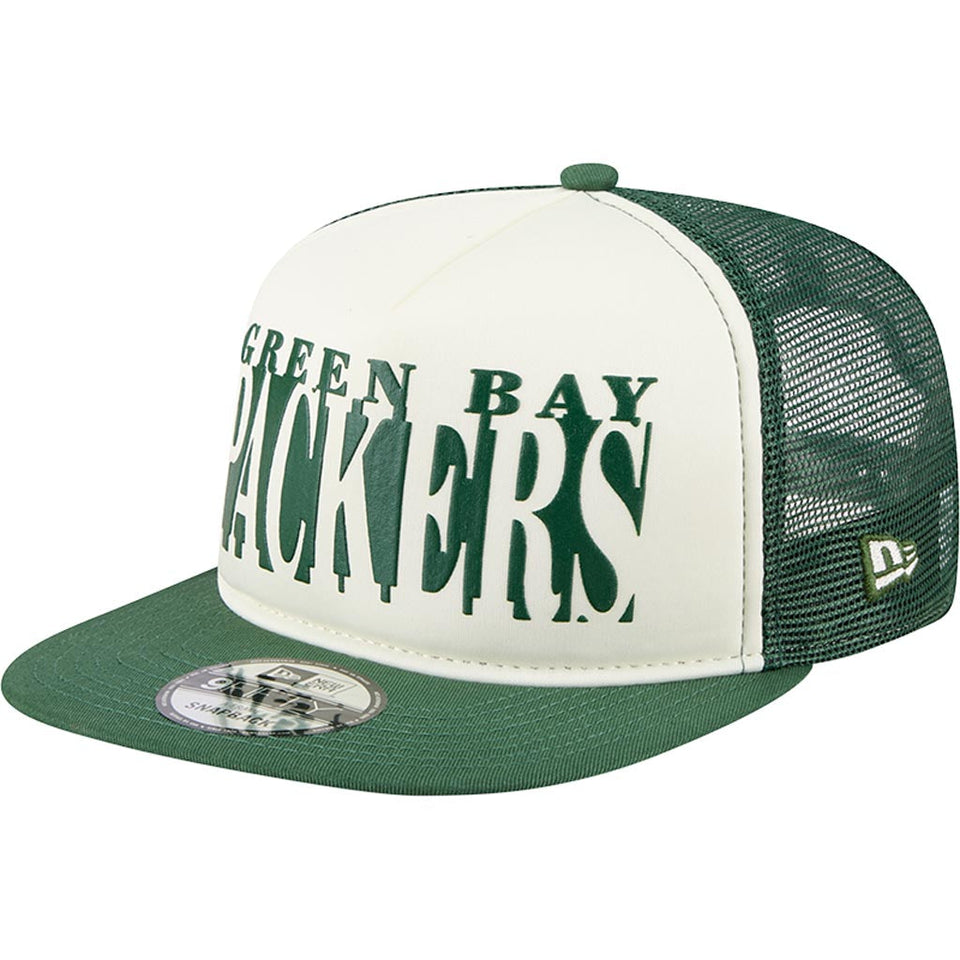 NFL Green Bay Packers New Era Team Cutout 9FIFTY A-Frame Snapback Hat -  Cream