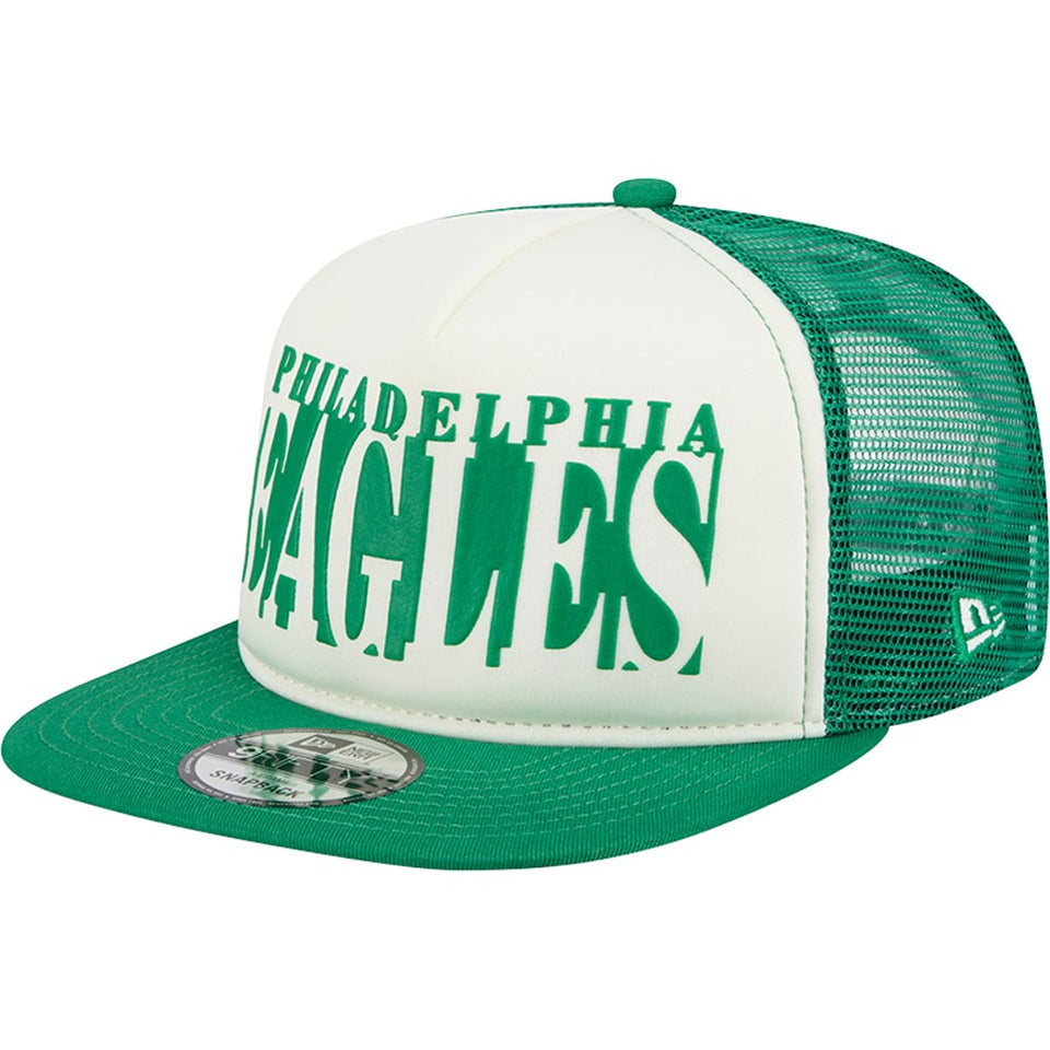 NFL Philadelphia Eagles New Era Team Cutout 9FIFTY A-Frame Snapback Hat -  Cream