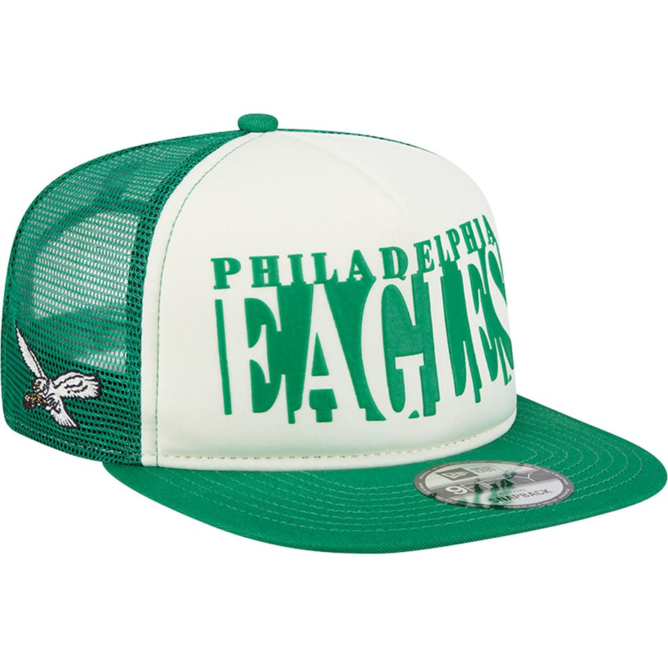 NFL Philadelphia Eagles New Era Team Cutout 9FIFTY A-Frame Snapback Hat -  Cream