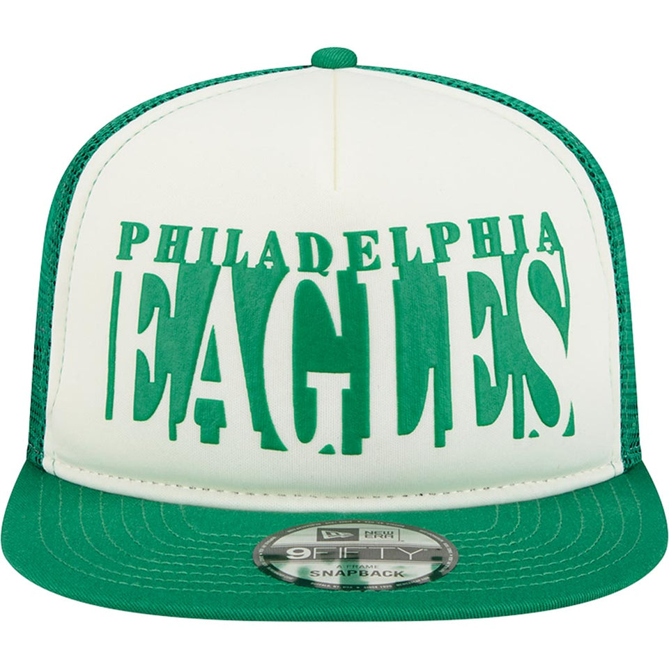 NFL Philadelphia Eagles New Era Team Cutout 9FIFTY A-Frame Snapback Hat -  Cream