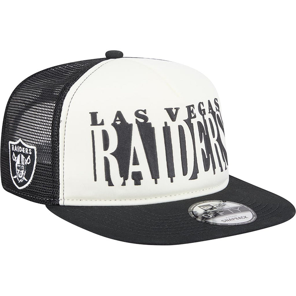 NFL Las Vegas Raiders New Era Team Cutout 9FIFTY A-Frame Snapback Hat -  Cream