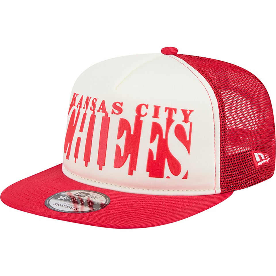 NFL Kansas City Chiefs New Era Team Cutout 9FIFTY A-Frame Snapback Hat -  Cream