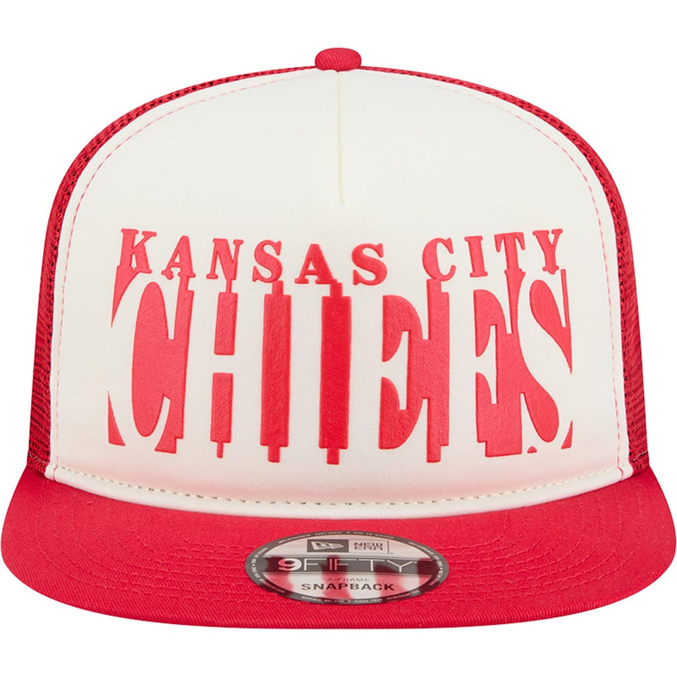 NFL Kansas City Chiefs New Era Team Cutout 9FIFTY A-Frame Snapback Hat -  Cream