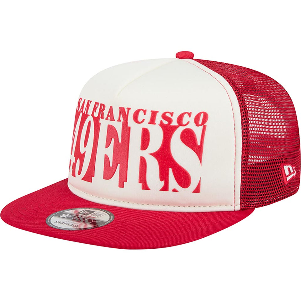 NFL San Francisco 49ers New Era Team Cutout 9FIFTY A-Frame Snapback Hat -  Cream