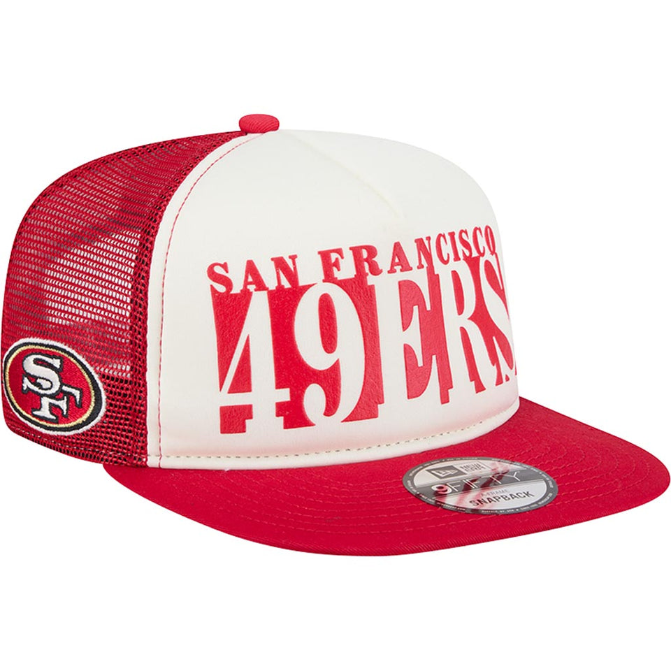 NFL San Francisco 49ers New Era Team Cutout 9FIFTY A-Frame Snapback Hat -  Cream