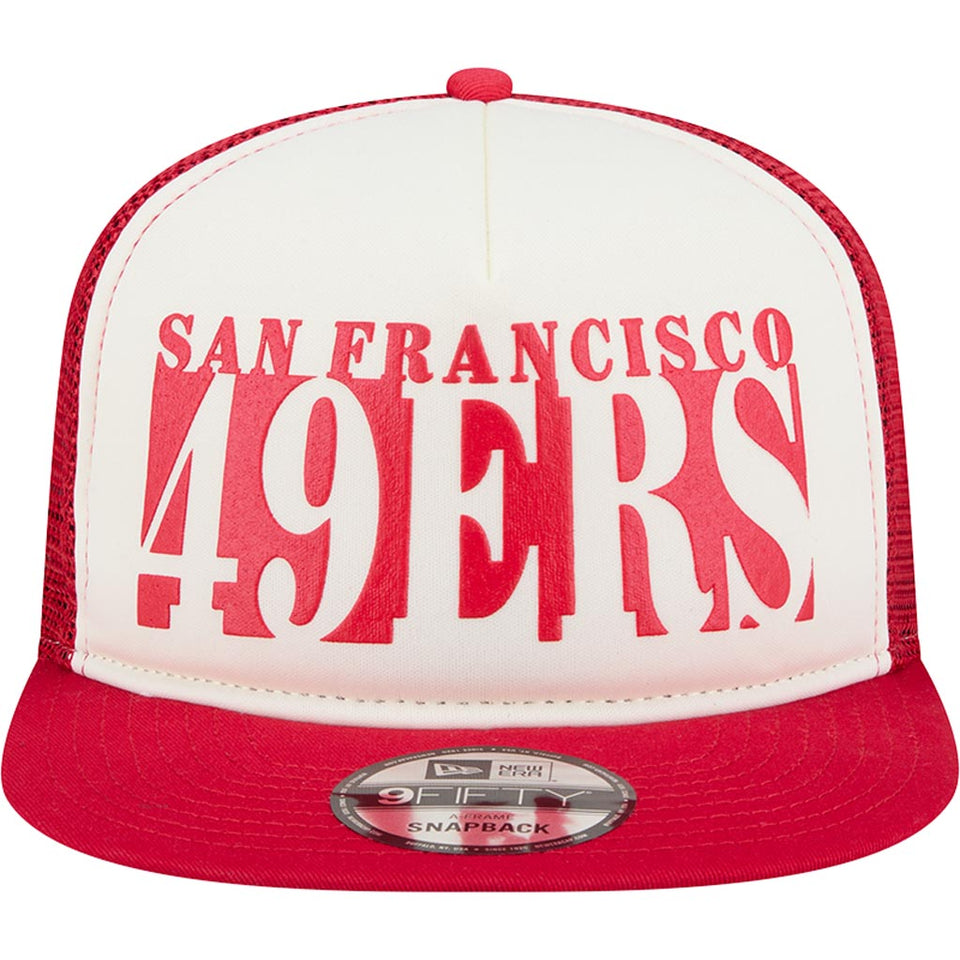 NFL San Francisco 49ers New Era Team Cutout 9FIFTY A-Frame Snapback Hat -  Cream