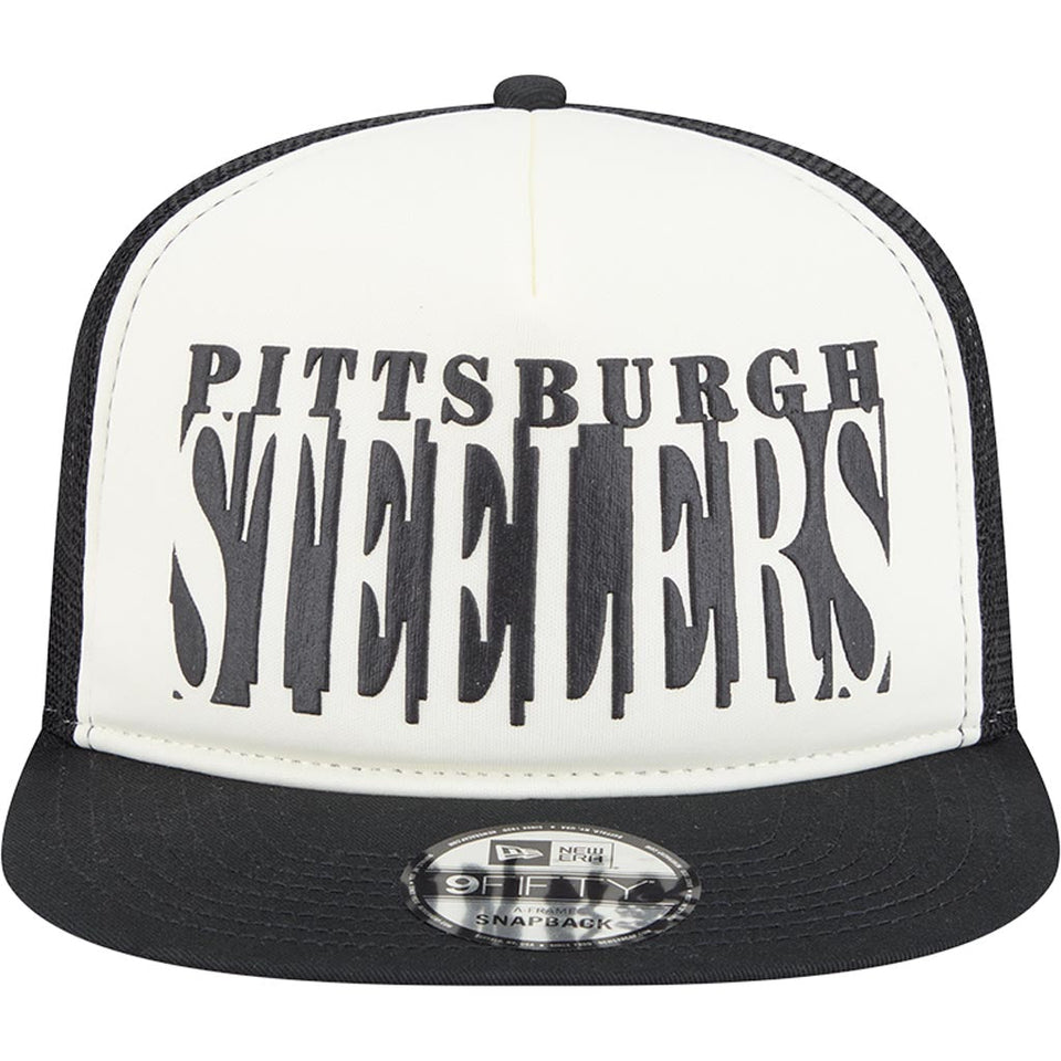 NFL Pittsburgh Steelers New Era Team Cutout 9FIFTY A-Frame Snapback Hat -  Cream