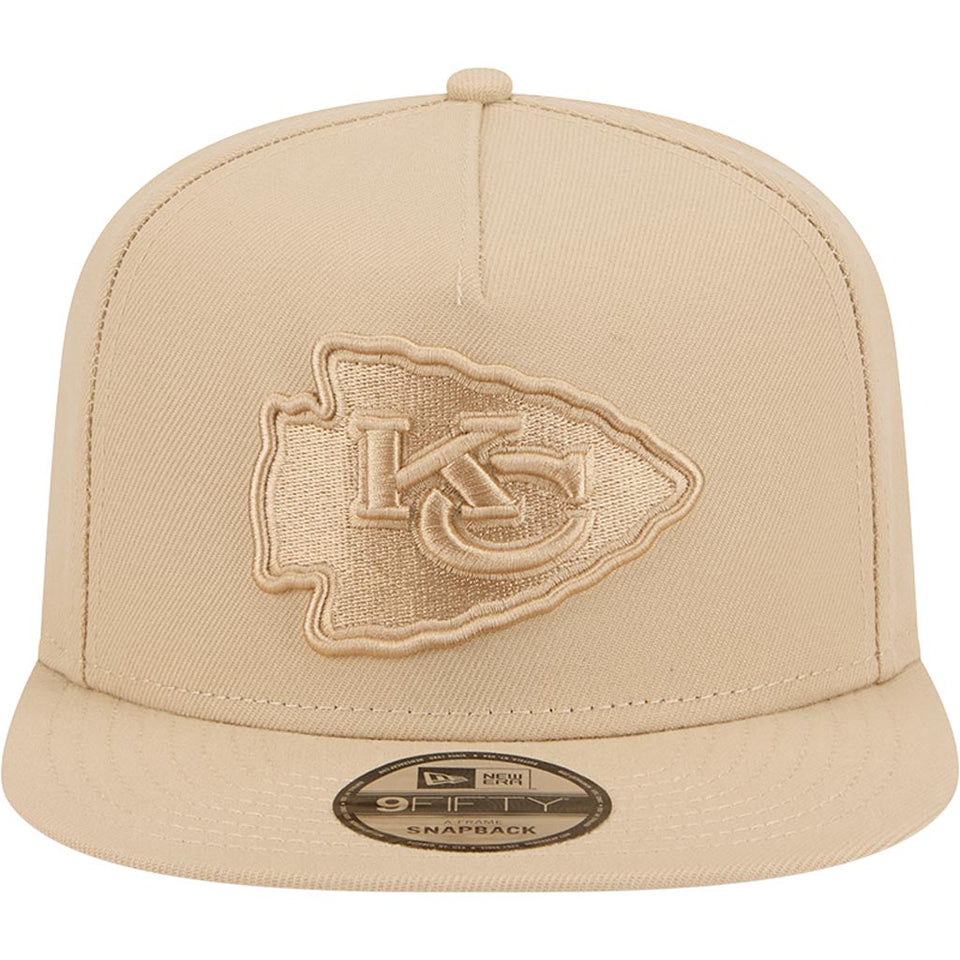 NFL Kansas City Chiefs New Era Dry Wood 9FIFTY A-Frame Snapback Hat - Tan