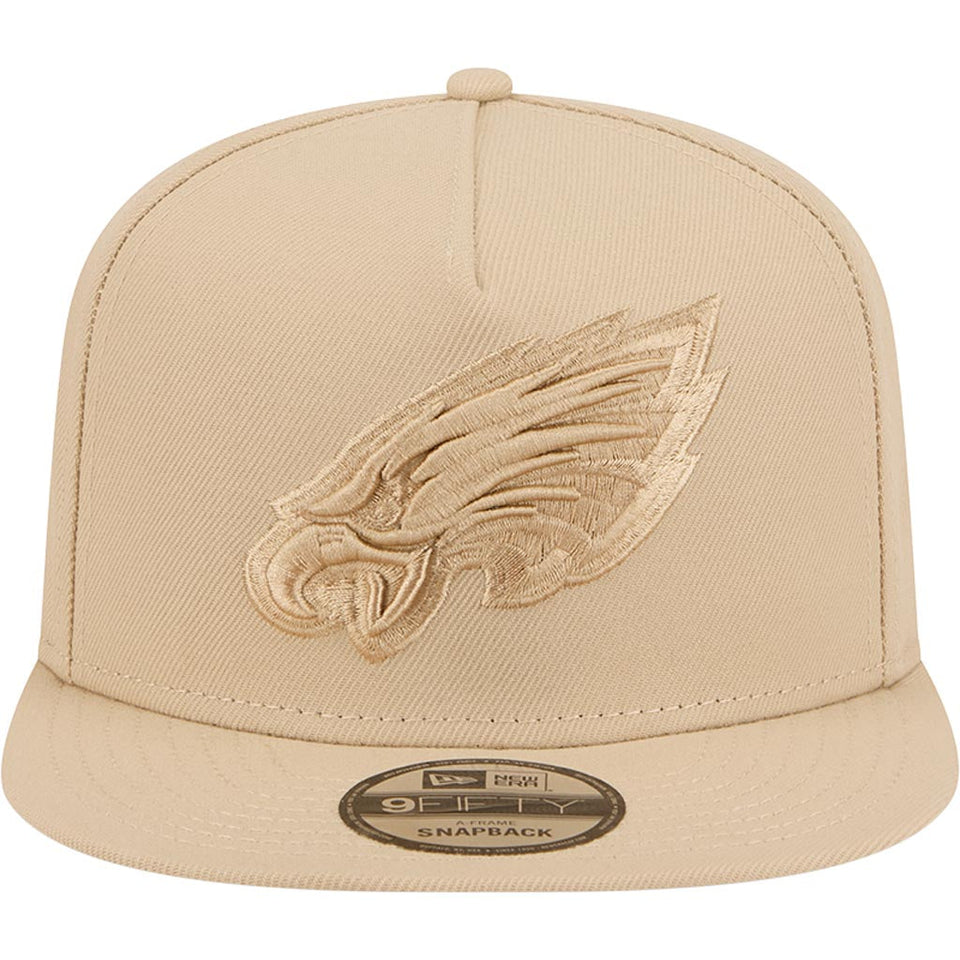 NFL Philadelphia Eagles New Era Dry Wood 9FIFTY A-Frame Snapback Hat - Tan