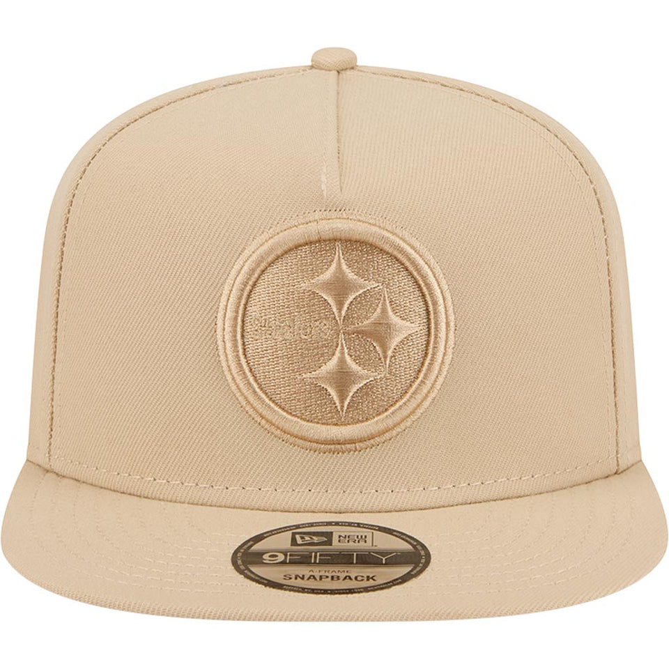 NFL Pittsburgh Steelers New Era Dry Wood 9FIFTY A-Frame Snapback Hat - Tan