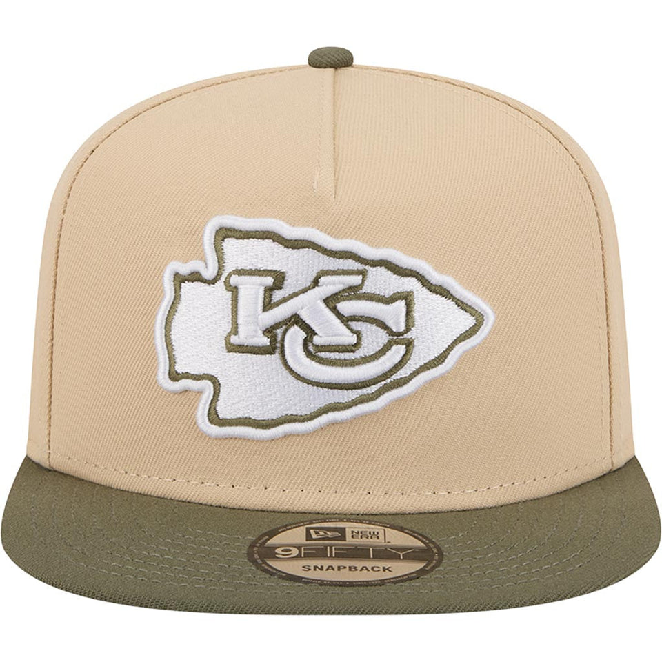 NFL Kansas City Chiefs New Era Two-Tone Drift Wood 9FIFTY A-Frame Snapback Hat - Tan