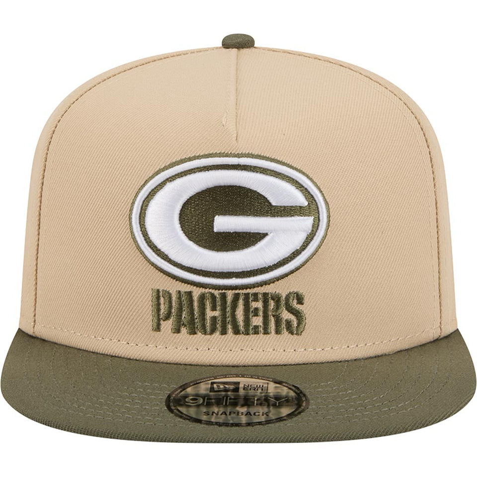 NFL Green Bay Packers New Era Two-Tone Drift Wood 9FIFTY A-Frame Snapback Hat - Tan