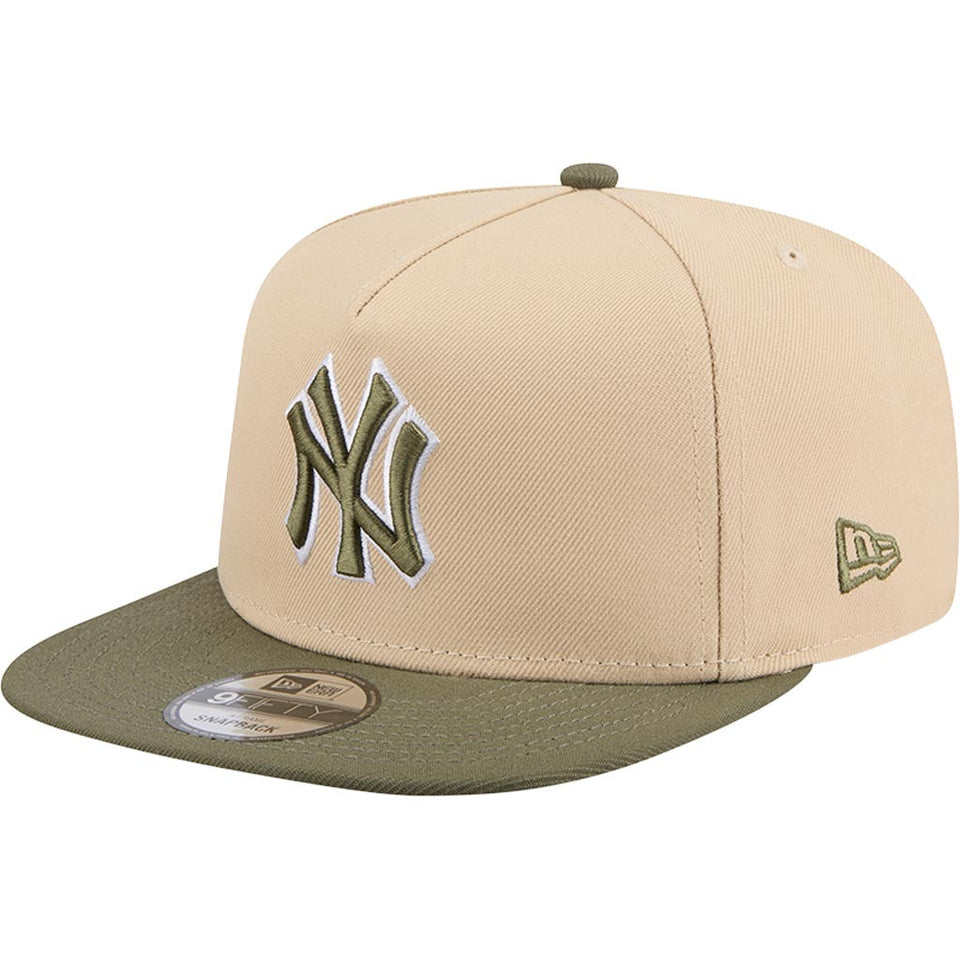 MLB New York Yankees New Era Two-Tone Drift Wood 9FIFTY A-Frame Snapback Hat - Tan