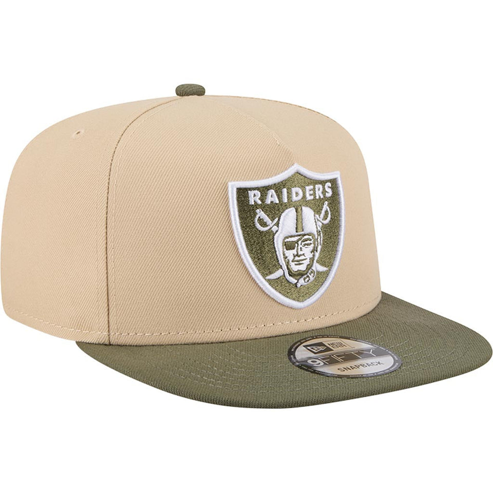 NFL Las Vegas Raiders New Era Two-Tone Drift Wood 9FIFTY A-Frame Snapback Hat - Tan