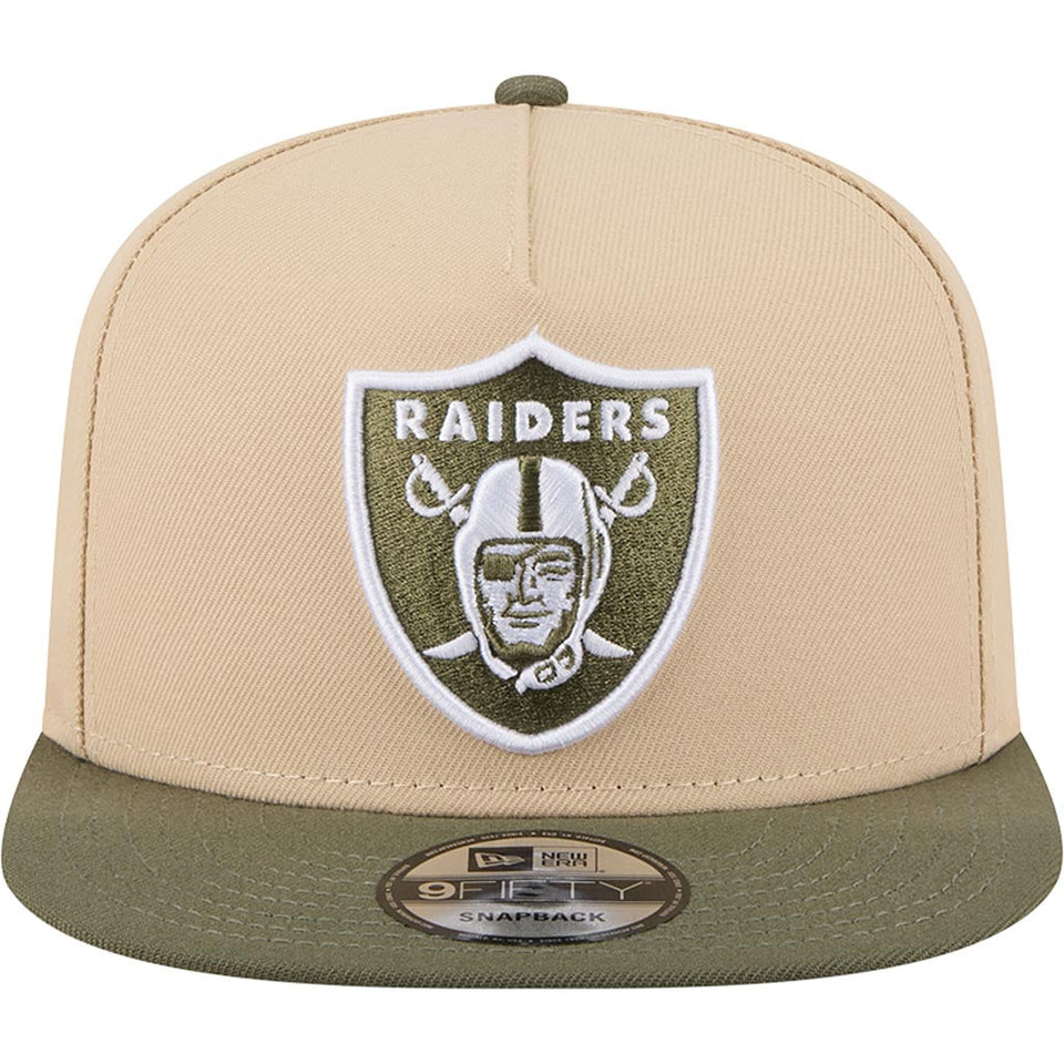 NFL Las Vegas Raiders New Era Two-Tone Drift Wood 9FIFTY A-Frame Snapback Hat - Tan