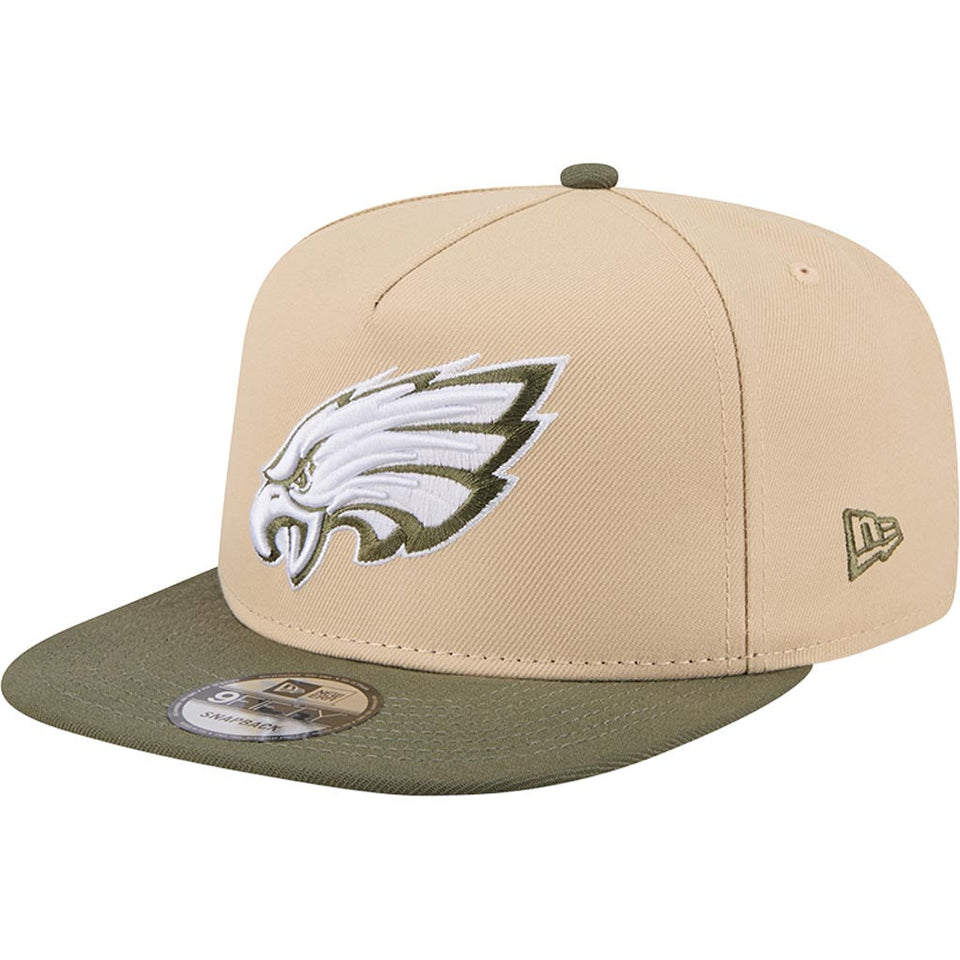NFL Philadelphia Eagles New Era Two-Tone Drift Wood 9FIFTY A-Frame Snapback Hat - Tan