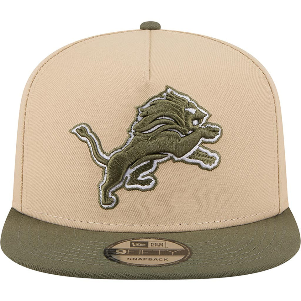 NFL Detroit Lions New Era Two-Tone Drift Wood 9FIFTY A-Frame Snapback Hat - Tan