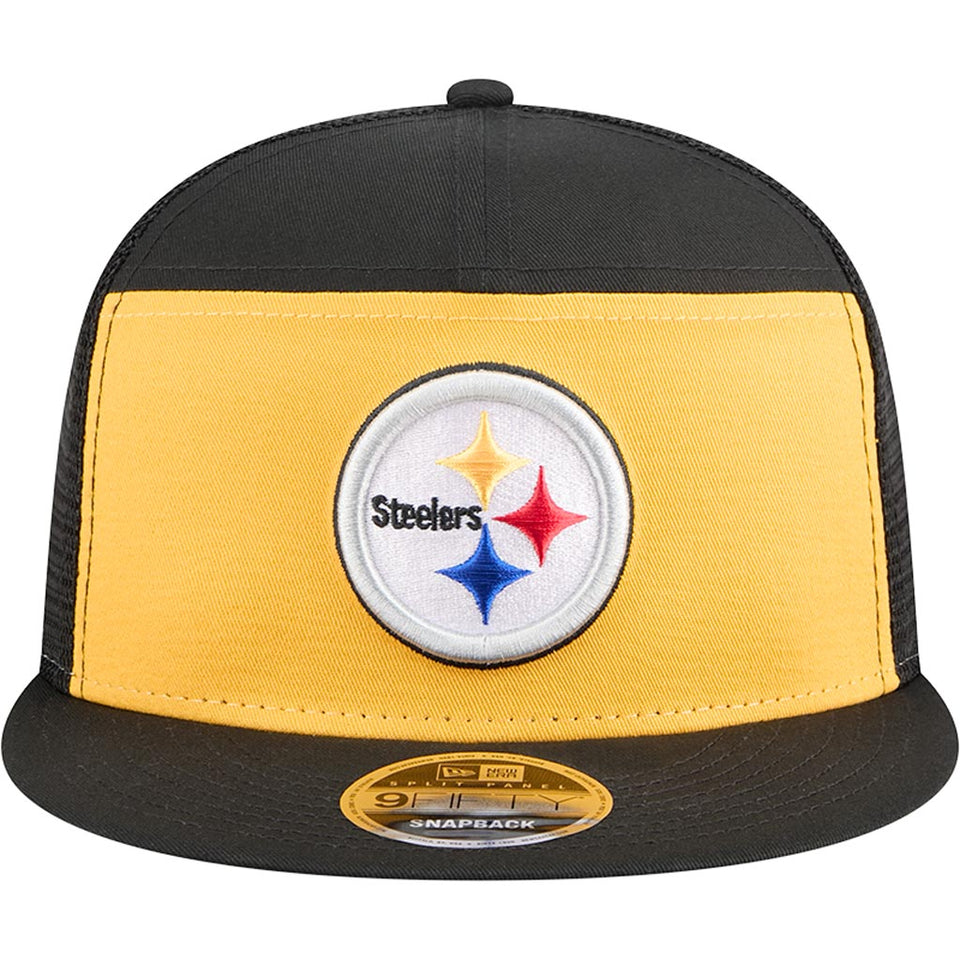 NFL Pittsburgh Steelers New Era Outdoor 9FIFTY Split Panel Snapback Hat - Yellow