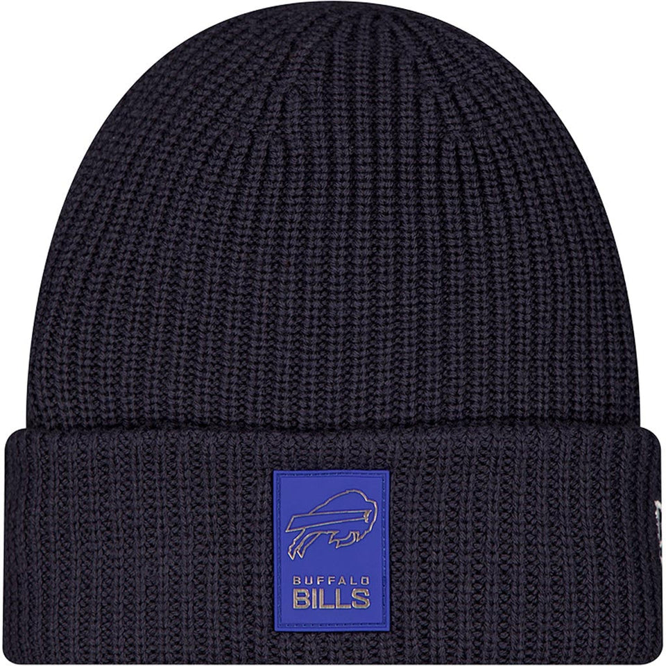 NFL Buffalo Bills New Era 2025 Sideline Cold Weather Cuffed Knit Hat - Charcoal