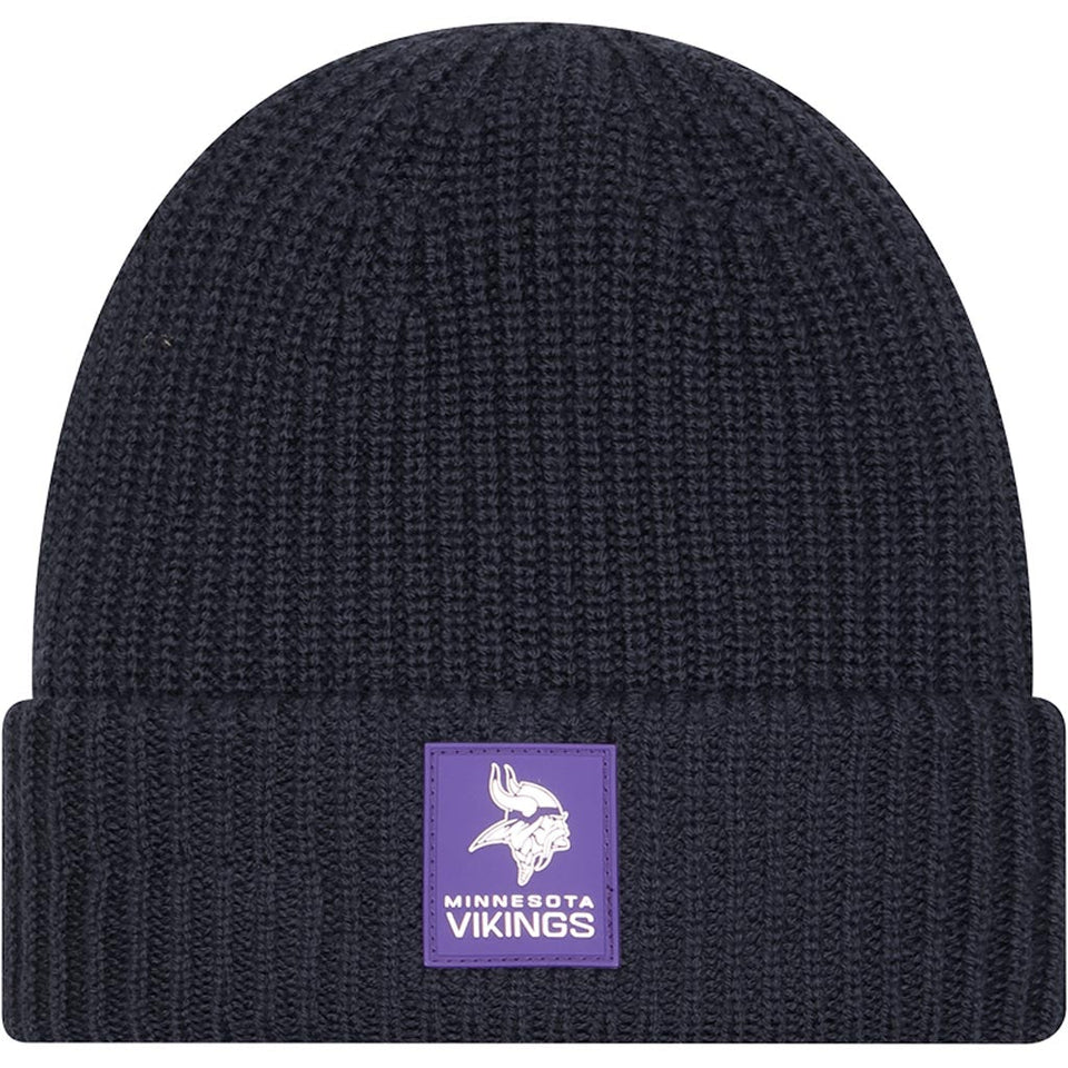 NFL Minnesota Vikings New Era 2025 Sideline Cold Weather Cuffed Knit Hat - Charcoal