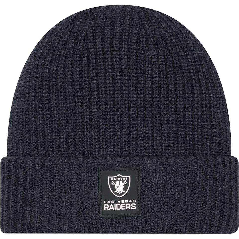 NFL Las Vegas Raiders New Era 2025 Sideline Cold Weather Cuffed Knit Hat - Charcoal