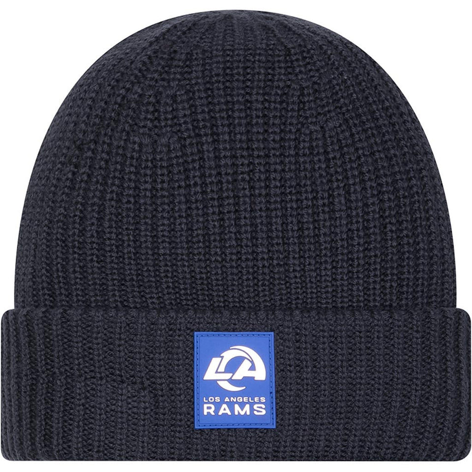NFL Los Angeles Rams New Era 2025 Sideline Cold Weather Cuffed Knit Hat - Charcoal