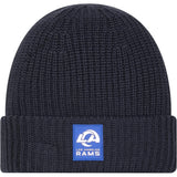NFL Los Angeles Rams New Era 2025 Sideline Cold Weather Cuffed Knit Hat - Charcoal
