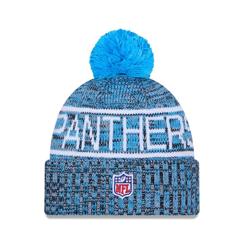 NFL Carolina Panthers New Era 2025 Sideline Sport Knit Hat - Blue