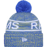 NFL Los Angeles Rams New Era 2025 Sideline Sport Knit Hat - Blue