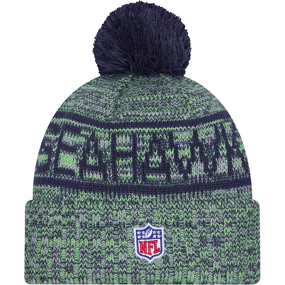 NFL Seattle Seahawks New Era 2025 Sideline Sport Knit Hat - Navy