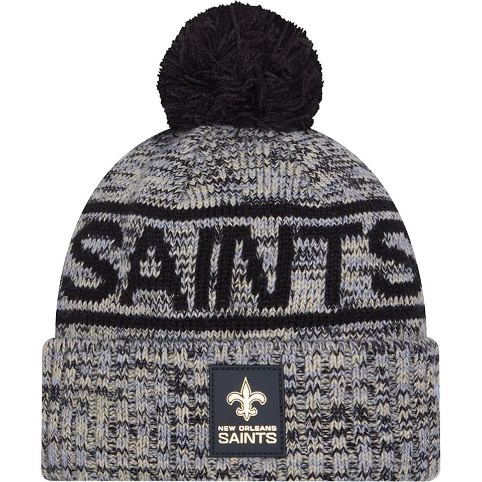 NFL New Orleans Saints New Era 2025 Sideline Sport Knit Hat - Black